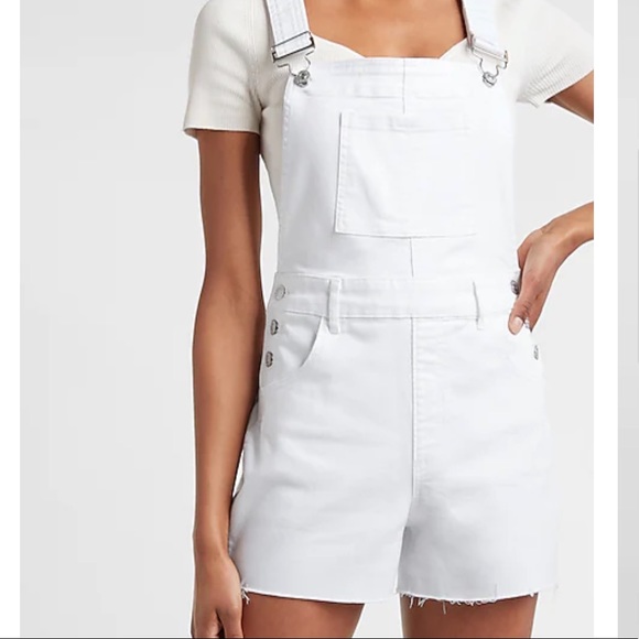 white jean overalls - Picture 1 of 4